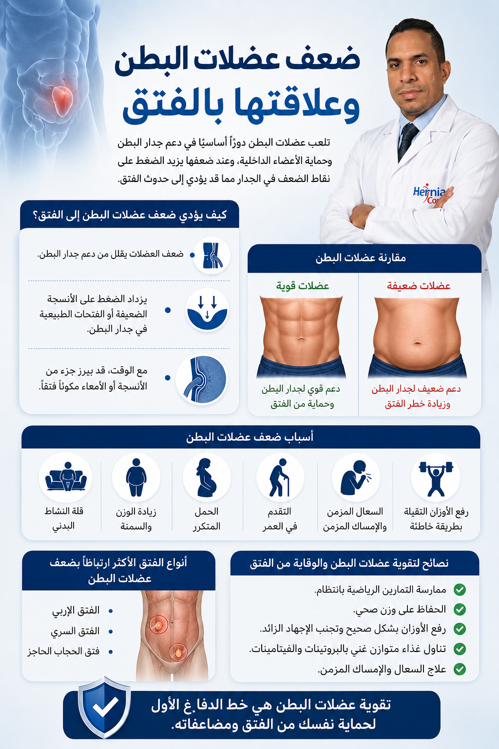 ضعف عضلات البطن والفتق — د. محمد عصمت